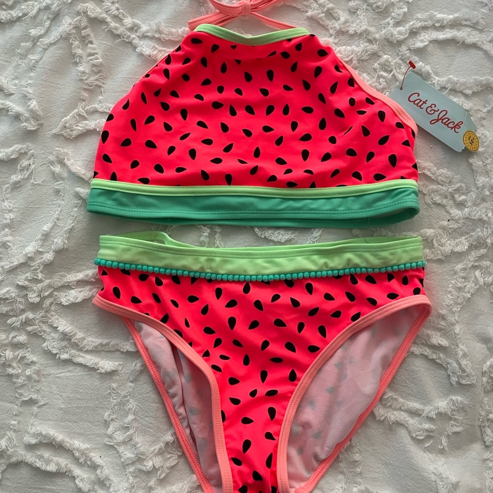 Girls Watermelon Print 2 Piece Swimsuit